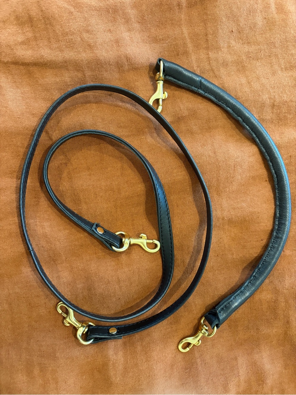 Woven Leather Crossbody Bag in Black with Gold Hardware - Picture 8 of 8